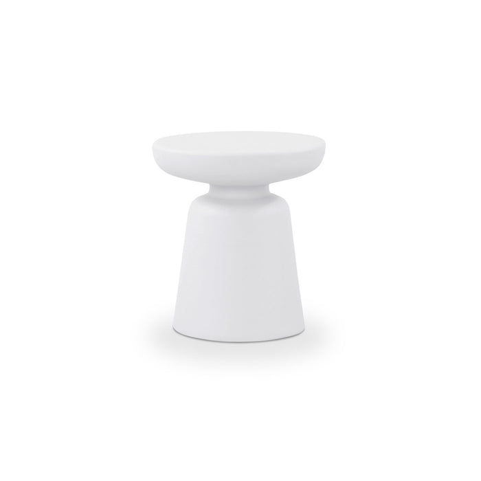 Ruth - Outdoor Side Table - White / Light Brown
