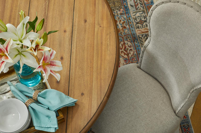 Nashville - Complete Round Pedestal Table - Cloud