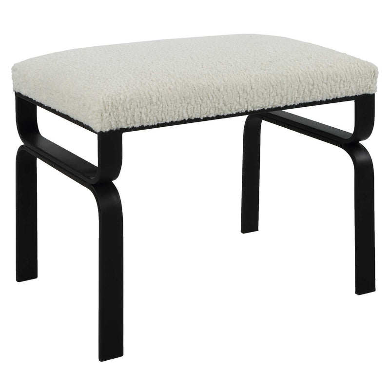 Diverge - White Shearling Small Bench
