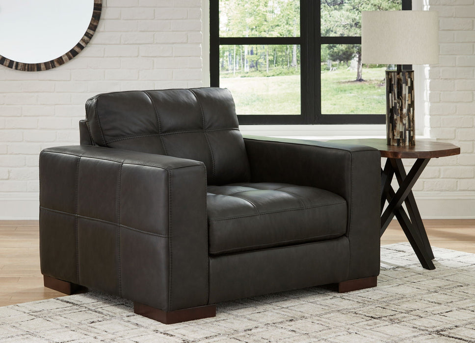 Luigi - Chair And A Half - Leather Match - Thunder