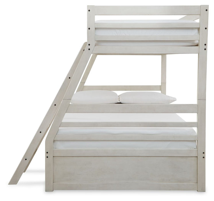 Robbinsdale Antique White Twin Over Full Bunk Bed With Storage