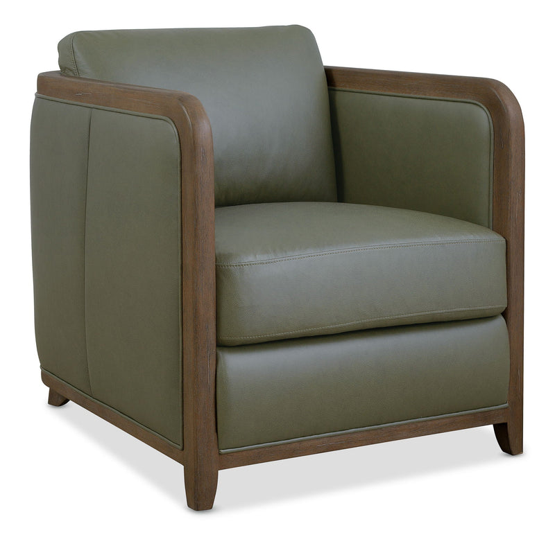CC - Breeze Accent Chair - Dark Green / Dark Brown