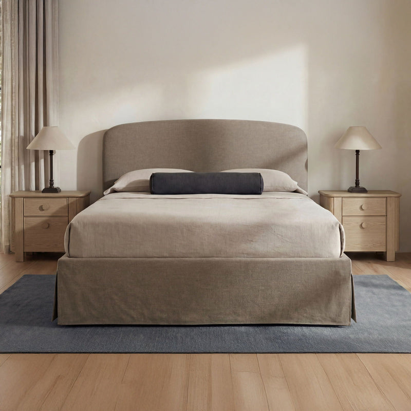 Joan - King Storage Bed - Light Taupe