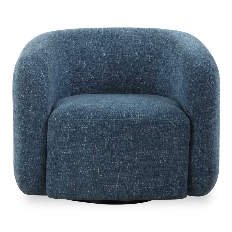 Junie - Swivel Barrel Chair - Blue