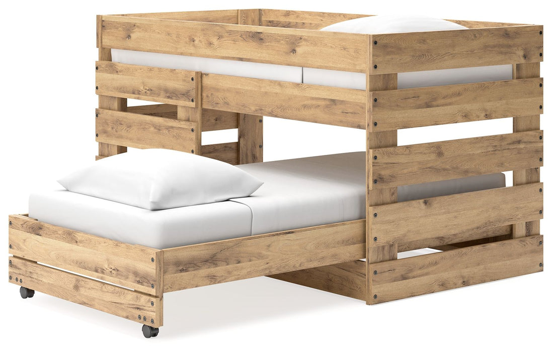 Larstin Brown Twin Over Twin Loft Bed