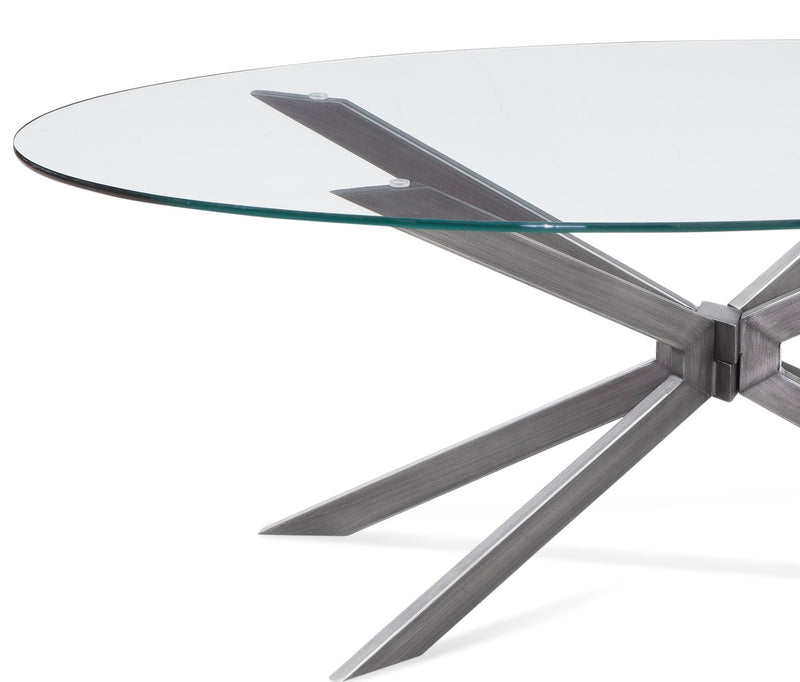 Deen - Oval Cocktail Table - Gray