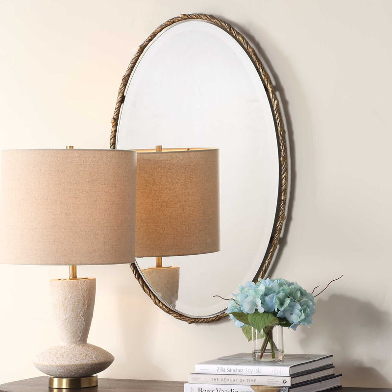 Twisted Branch - Oval Mirror - Gold