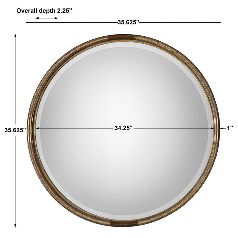 Finnick - Iron Coil Round Mirror - Gold