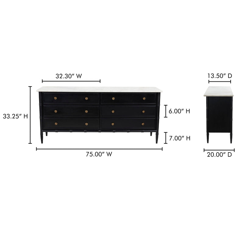 Eleanor - 6 Drawer Dresser - Black