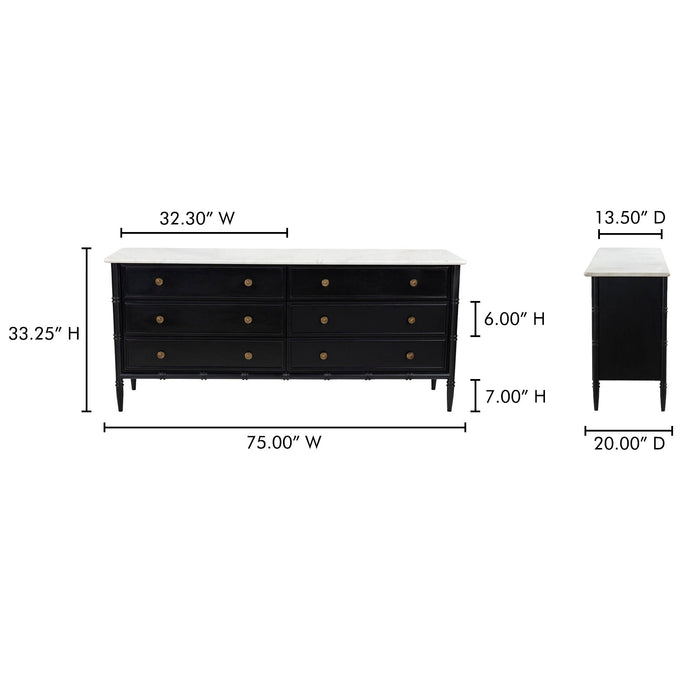 Eleanor - 6 Drawer Dresser - Black