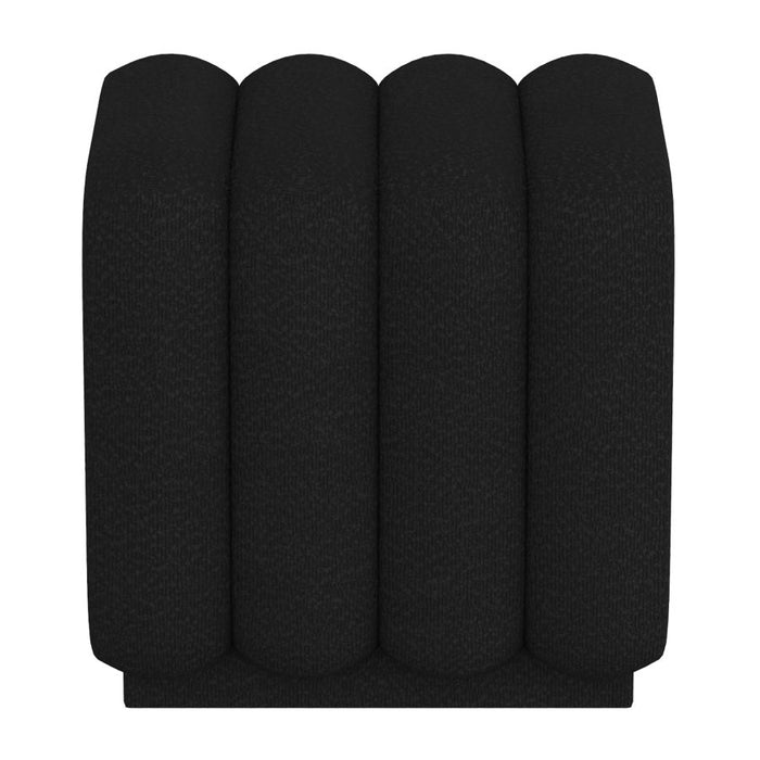 Rigel Small Square Ottoman in Black Boucle