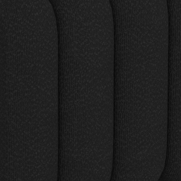 Rigel Small Square Ottoman in Black Boucle