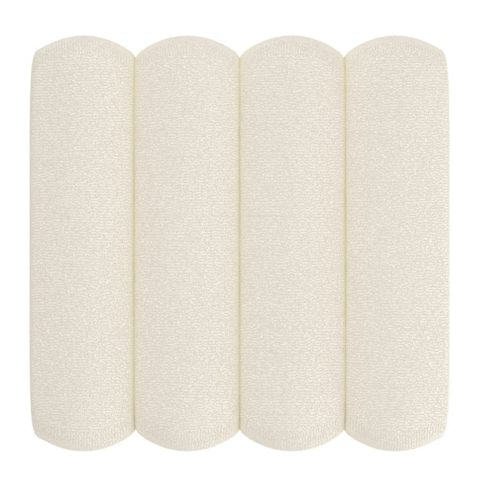 Rigel Small Square Ottoman in Ivory Boucle