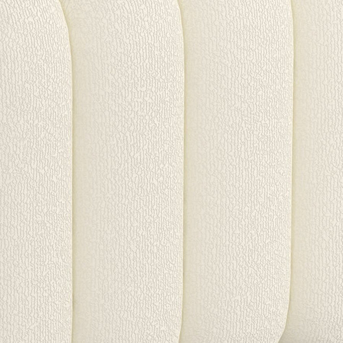 Rigel Small Square Ottoman in Ivory Boucle