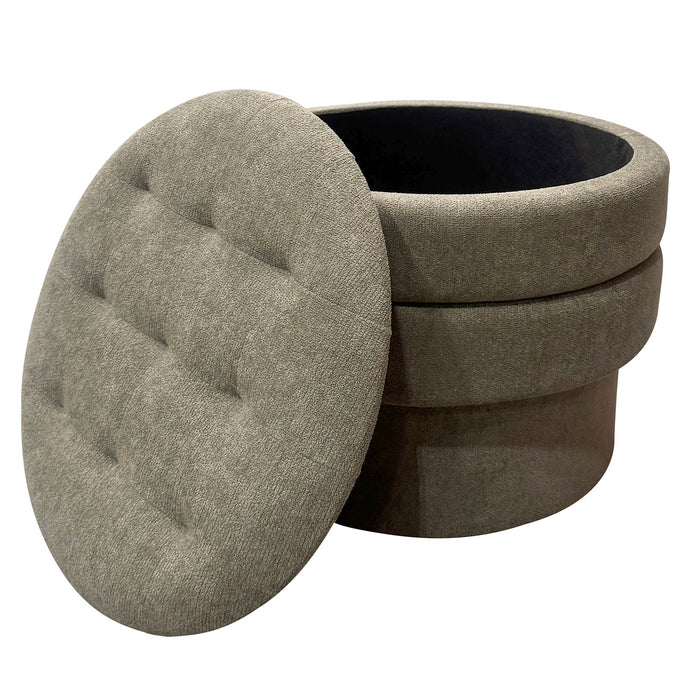 Kepler Round Storage Ottoman Moss