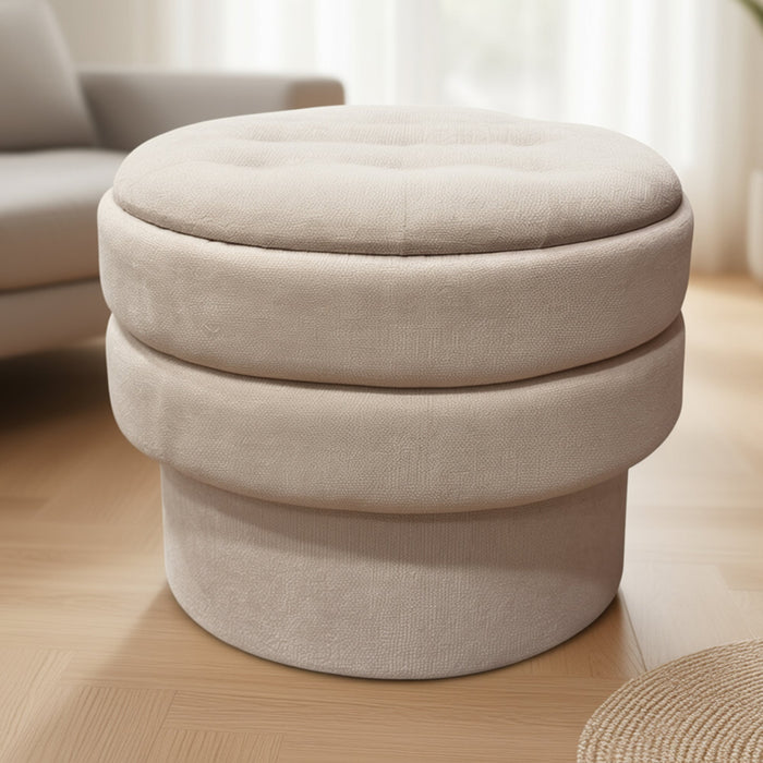 Kepler Round Storage Ottoman Oat
