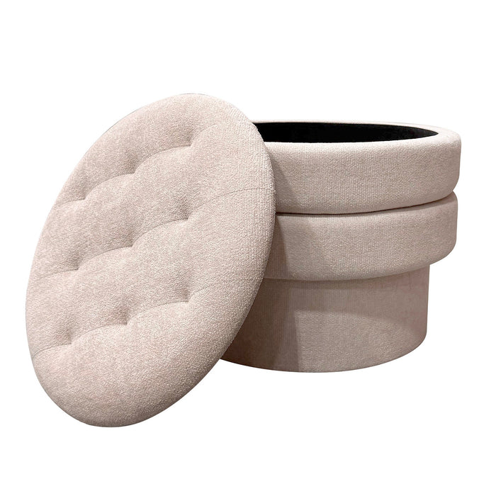 Kepler Round Storage Ottoman Oat