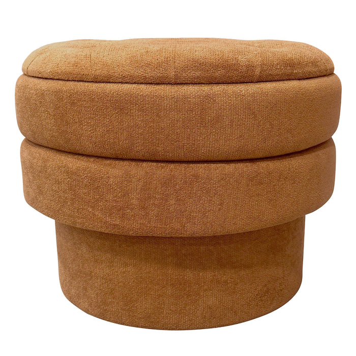 Kepler Round Storage Ottoman Rust