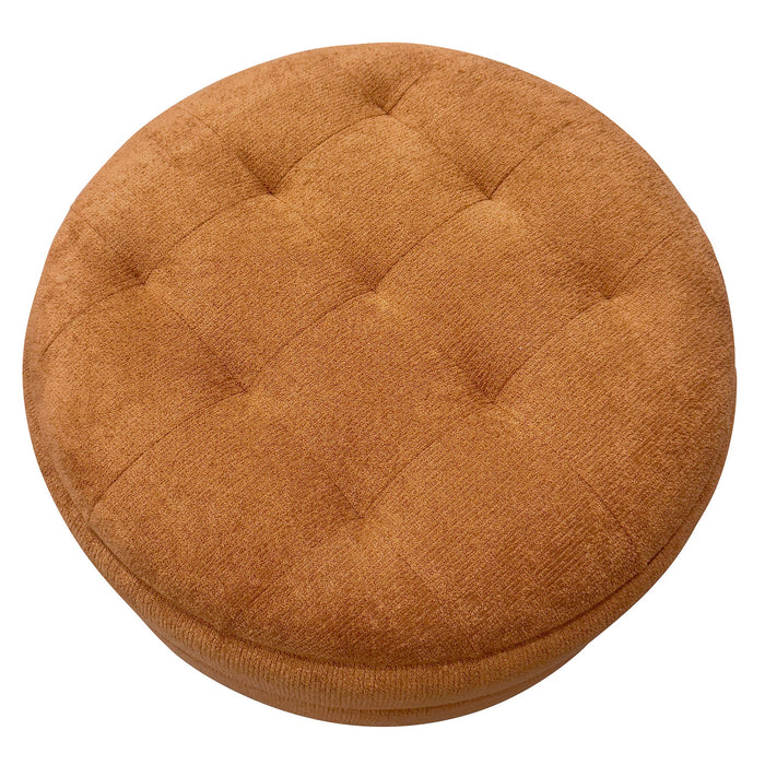 Kepler Round Storage Ottoman Rust