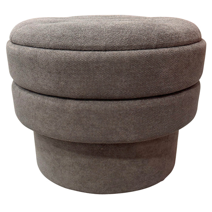 Kepler Rnd Storage Ottoman Warm Charcoal