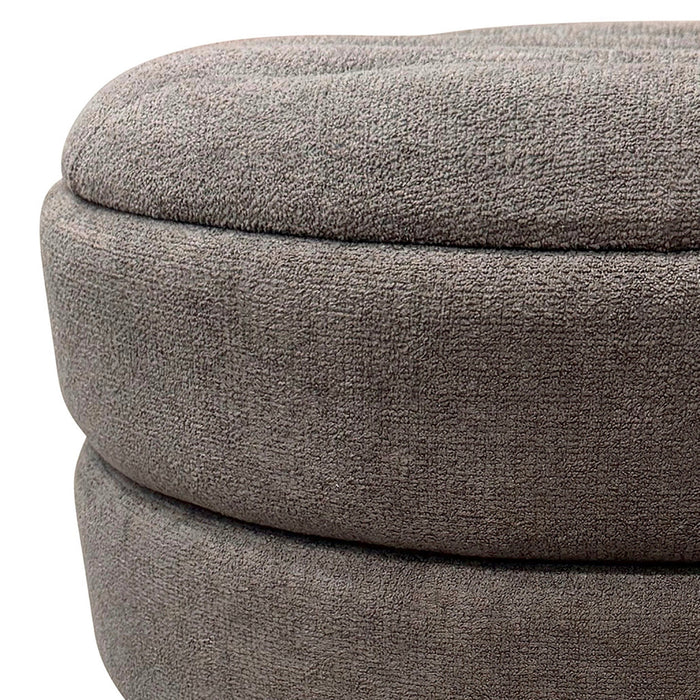 Kepler Rnd Storage Ottoman Warm Charcoal