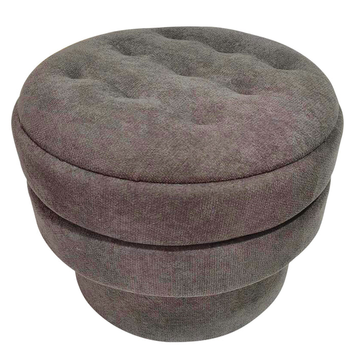 Kepler Rnd Storage Ottoman Warm Charcoal
