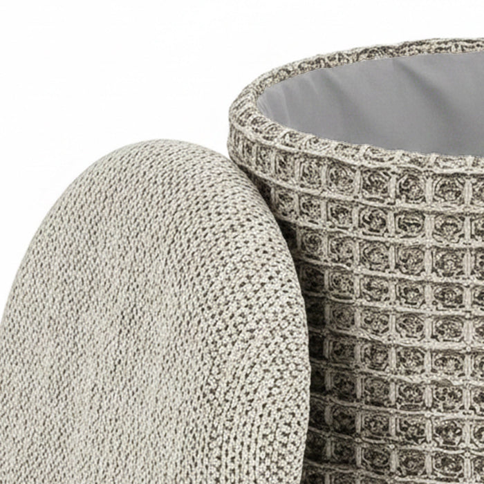 Indigo Storage Ottoman Beige Charcoal