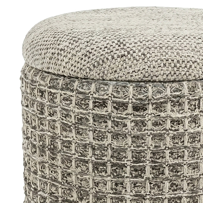 Indigo Storage Ottoman Beige Charcoal