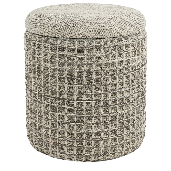Indigo Storage Ottoman Beige Charcoal