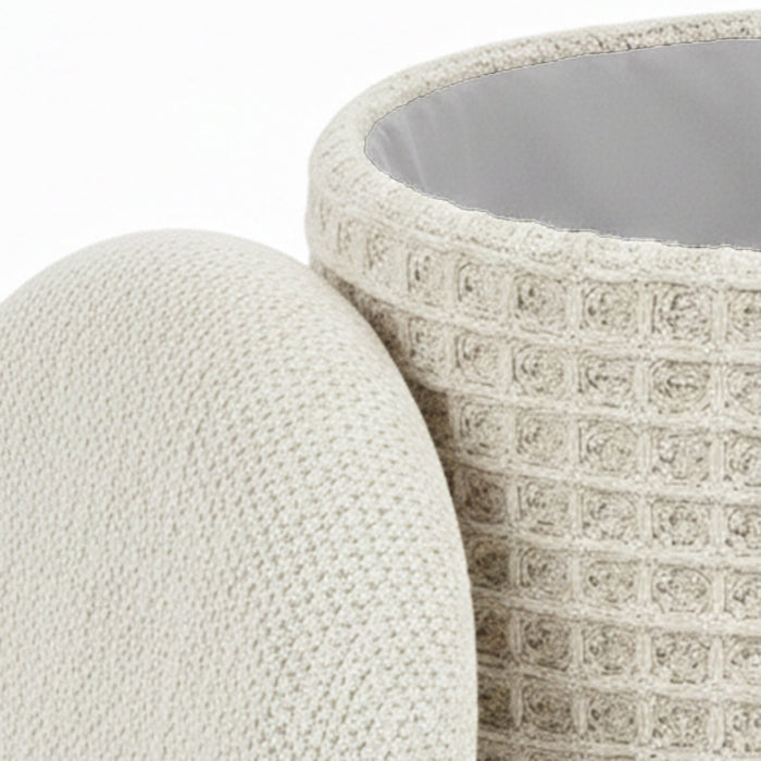 Indigo Storage Ottoman Ivory