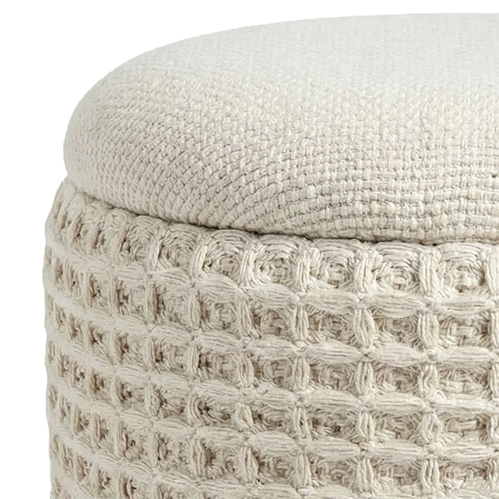 Indigo Storage Ottoman Ivory
