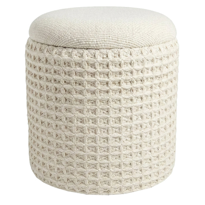 Indigo Storage Ottoman Ivory