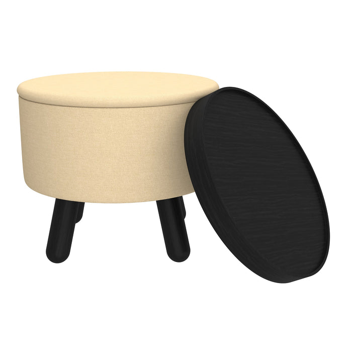 Betsy Storage Ottoman Beige Black