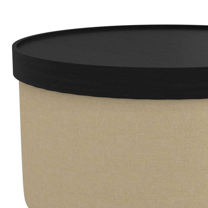 Betsy Storage Ottoman Beige Black