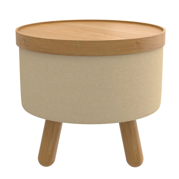 Betsy Storage Ottoman Beige Natural
