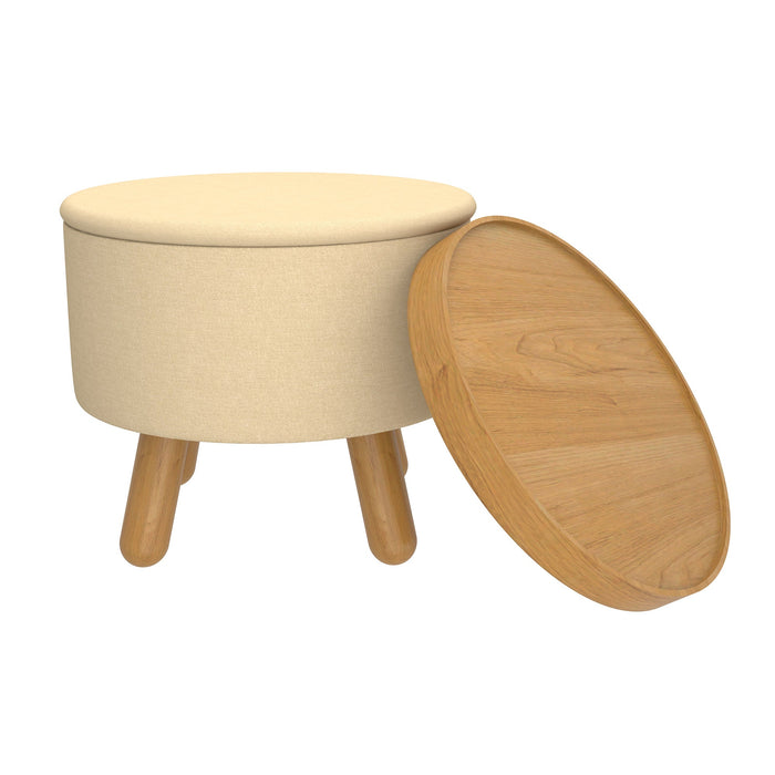 Betsy Storage Ottoman Beige Natural