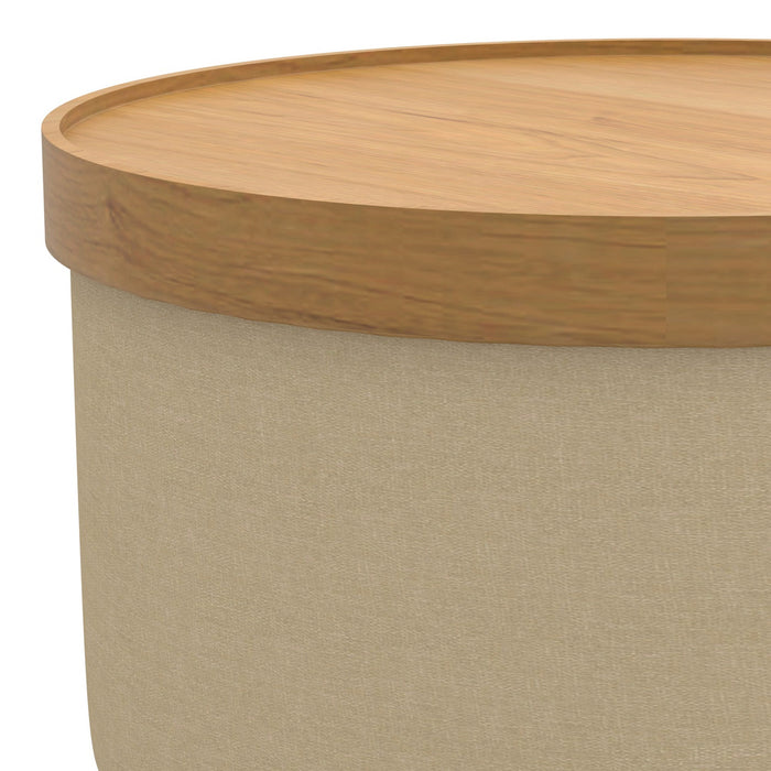 Betsy Storage Ottoman Beige Natural