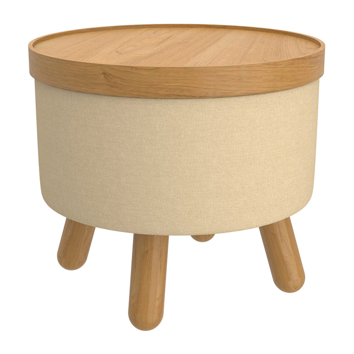 Betsy Storage Ottoman Beige Natural