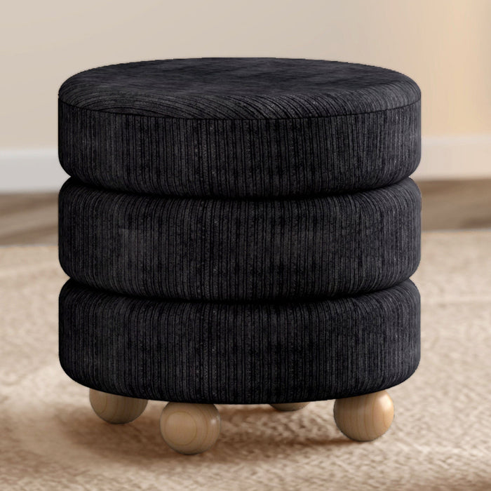 Willo Round Ottoman Black