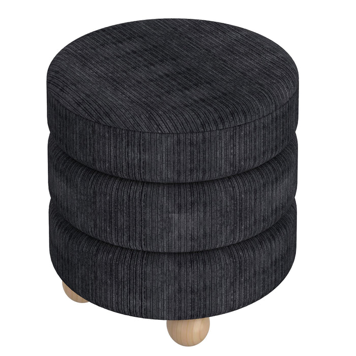 Willo Round Ottoman Black