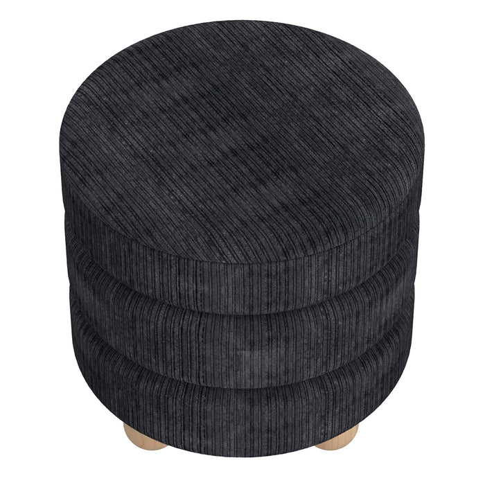 Willo Round Ottoman Black