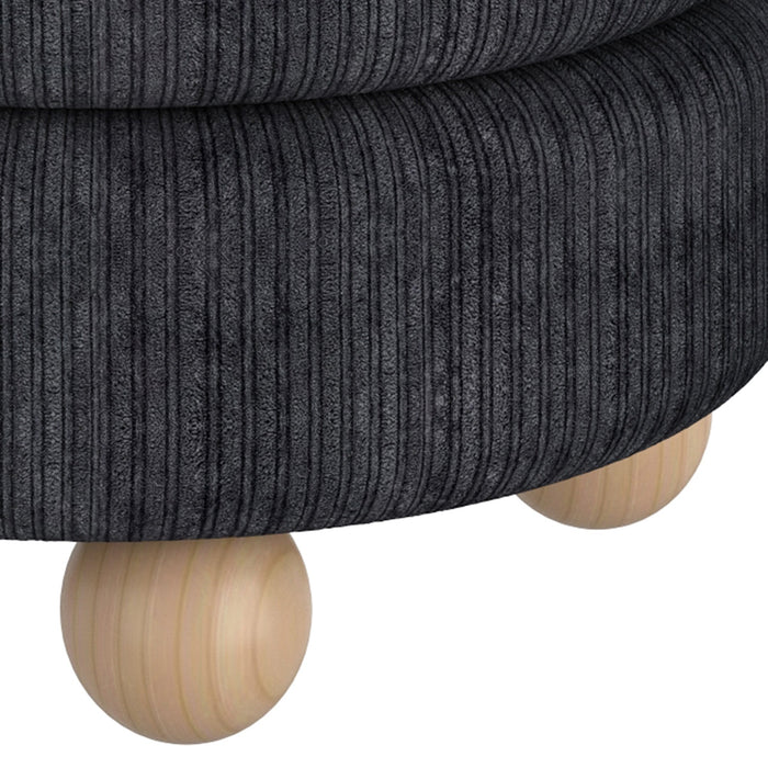 Willo Round Ottoman Black