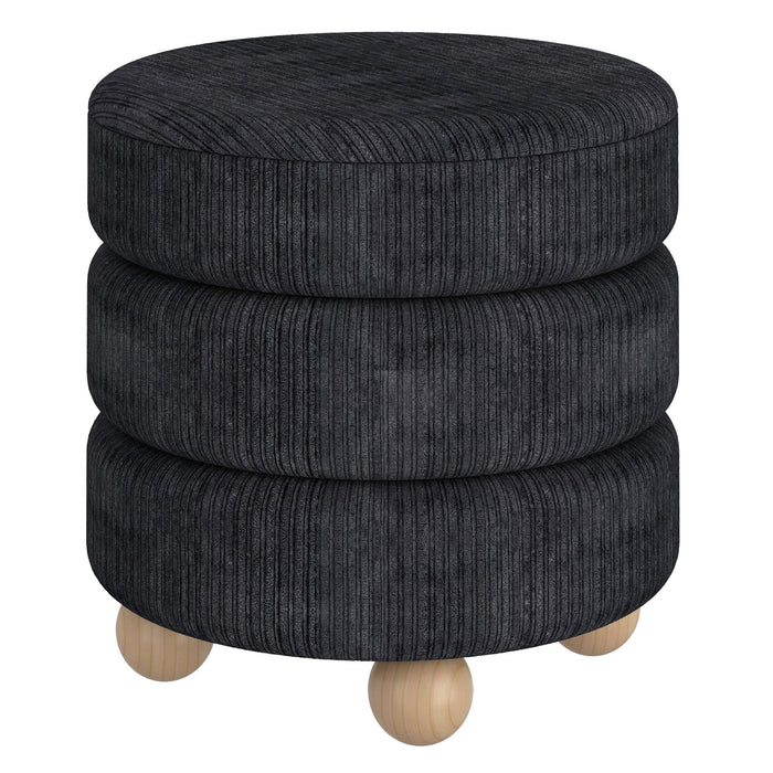 Willo Round Ottoman Black
