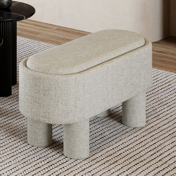 Sezron Storage Ottoman Bench Warm Grey