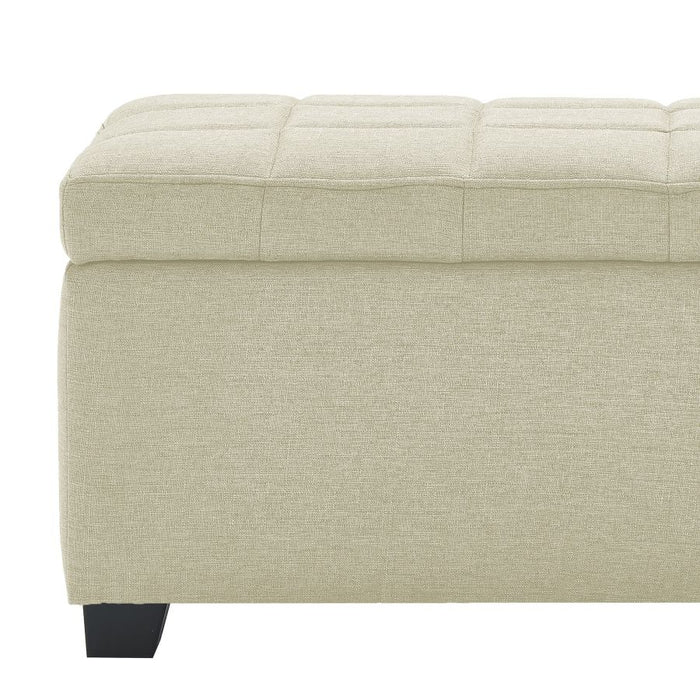 Lila Rectangular Storage Ottoman Bench in Beige