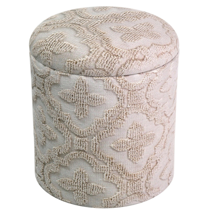 Magnolia Round Storage Ottoman Ivory