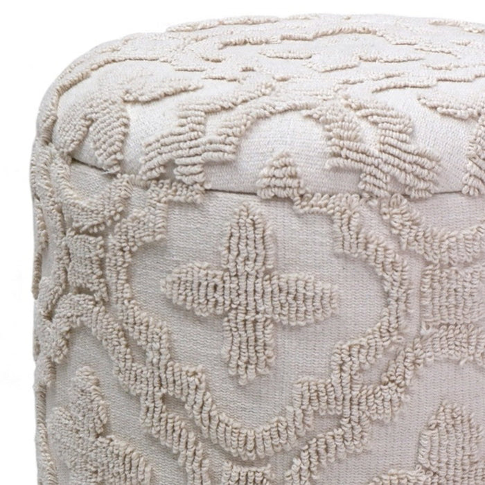 Magnolia Round Storage Ottoman Ivory