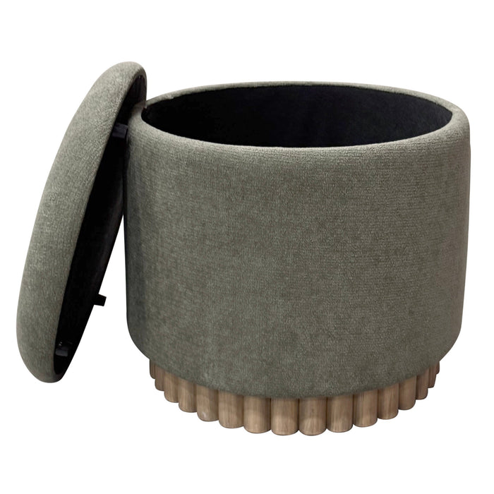 Sadie Round Storage Ottoman Moss