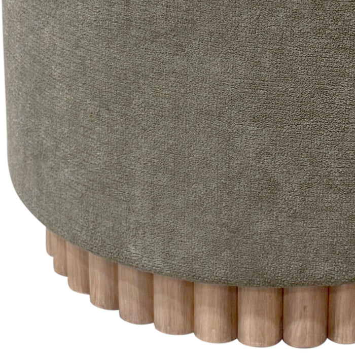 Sadie Round Storage Ottoman Moss