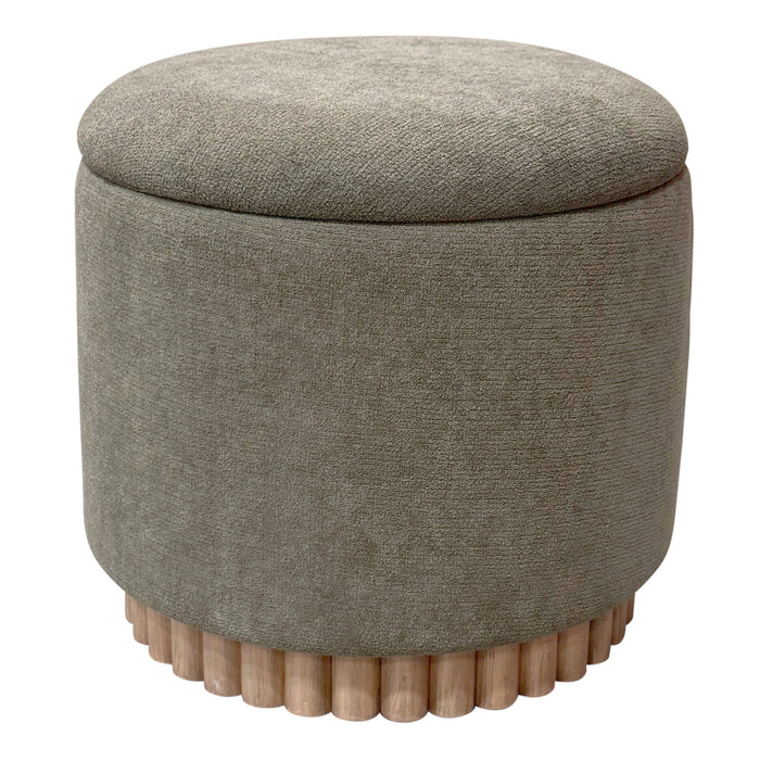 Sadie Round Storage Ottoman Moss
